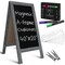 HBCY Creations A-Frame Chalkboard / Sidewalk Chalkboard Sign with Eraser / Large Sturdy Sandwich Board / A Frame Restaurant Message Board